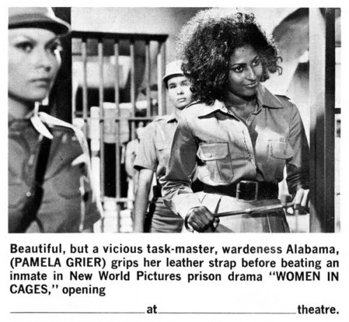 Pam Grier is the abusive warden in Women in Cages.