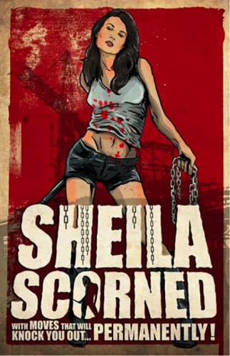 Sheila Scorned movie poster visually designed after Coffy and Faster Pussycat Kill Kill