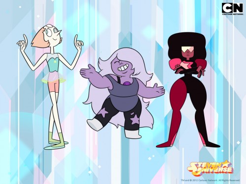 The Gems (from left to right): Pearl, Amethyst and Garnet