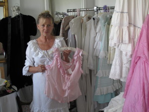 Agneta shows of her fashion designs, she hopes they will save her from ruin